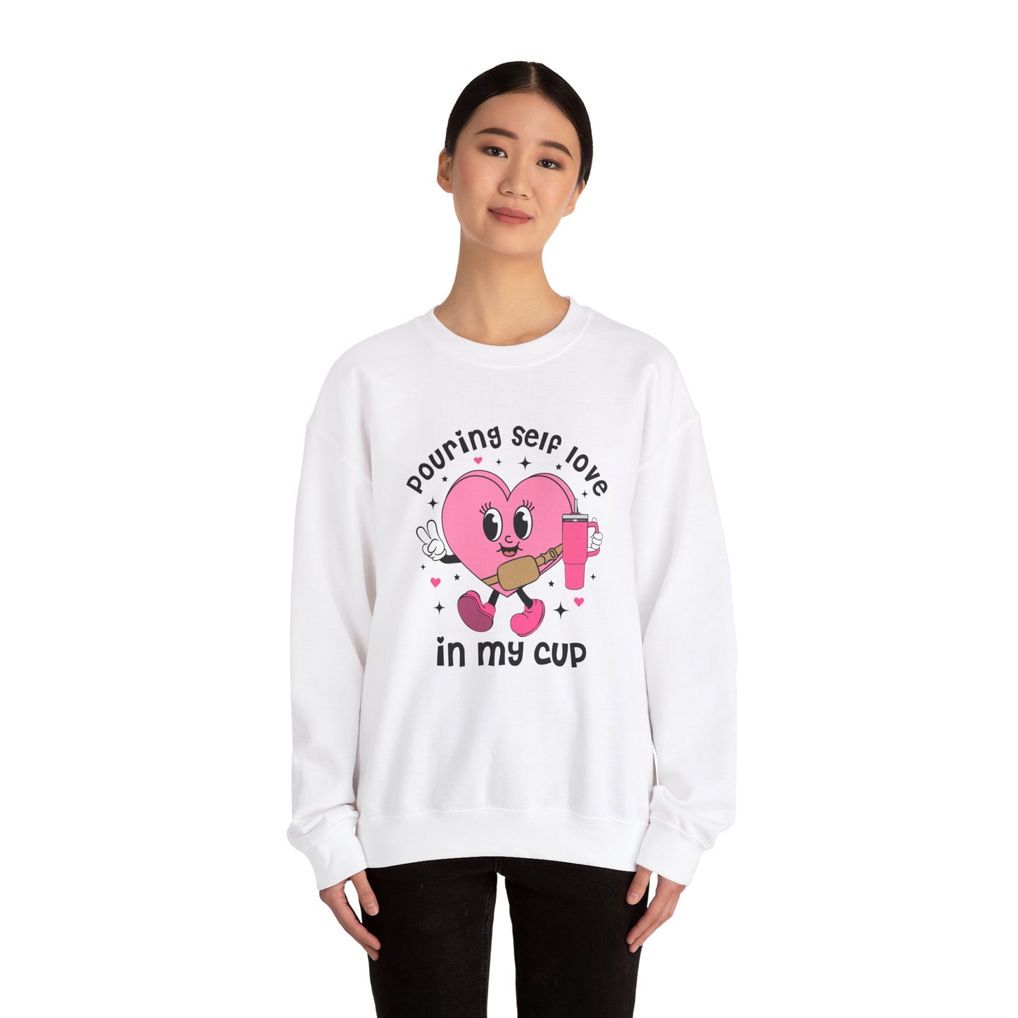 Pouring self love in my cup Unisex Crewneck Sweatshirt