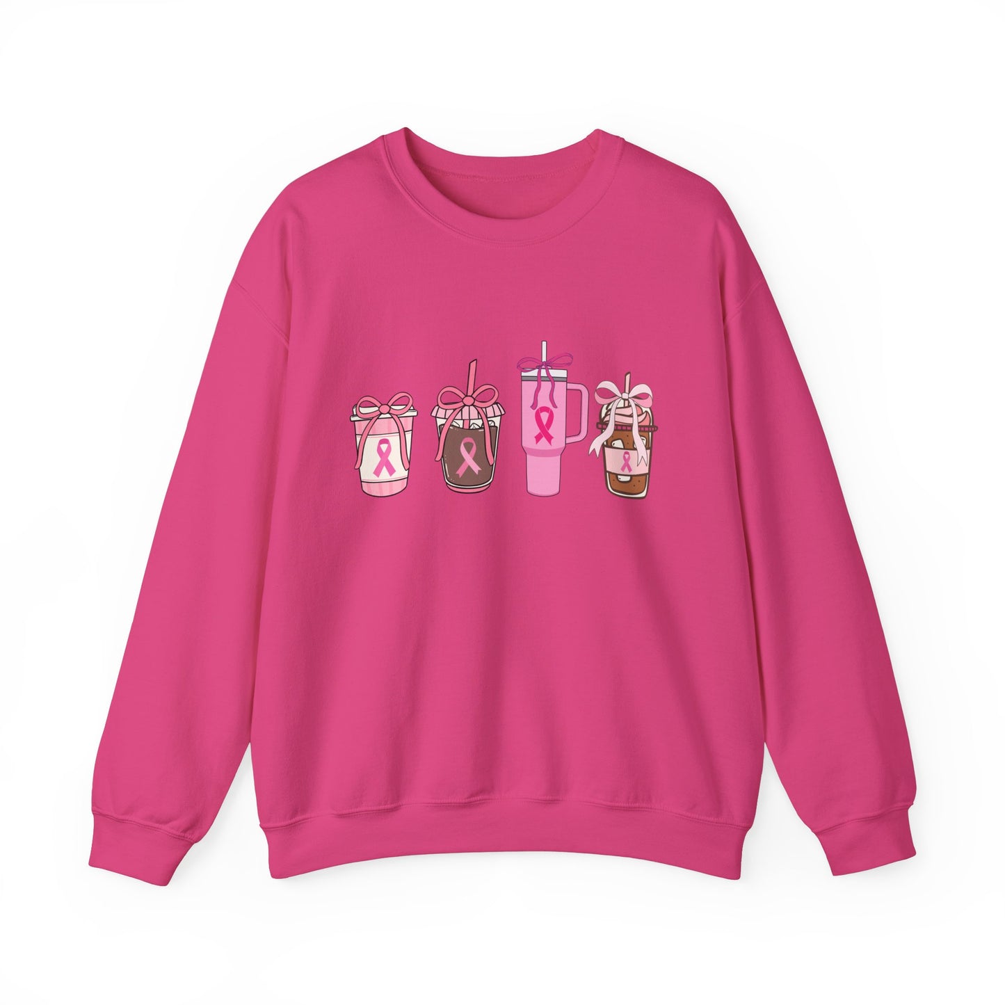 Breast Cancer Awareness Coffee Cup Crewneck Sweatshirt