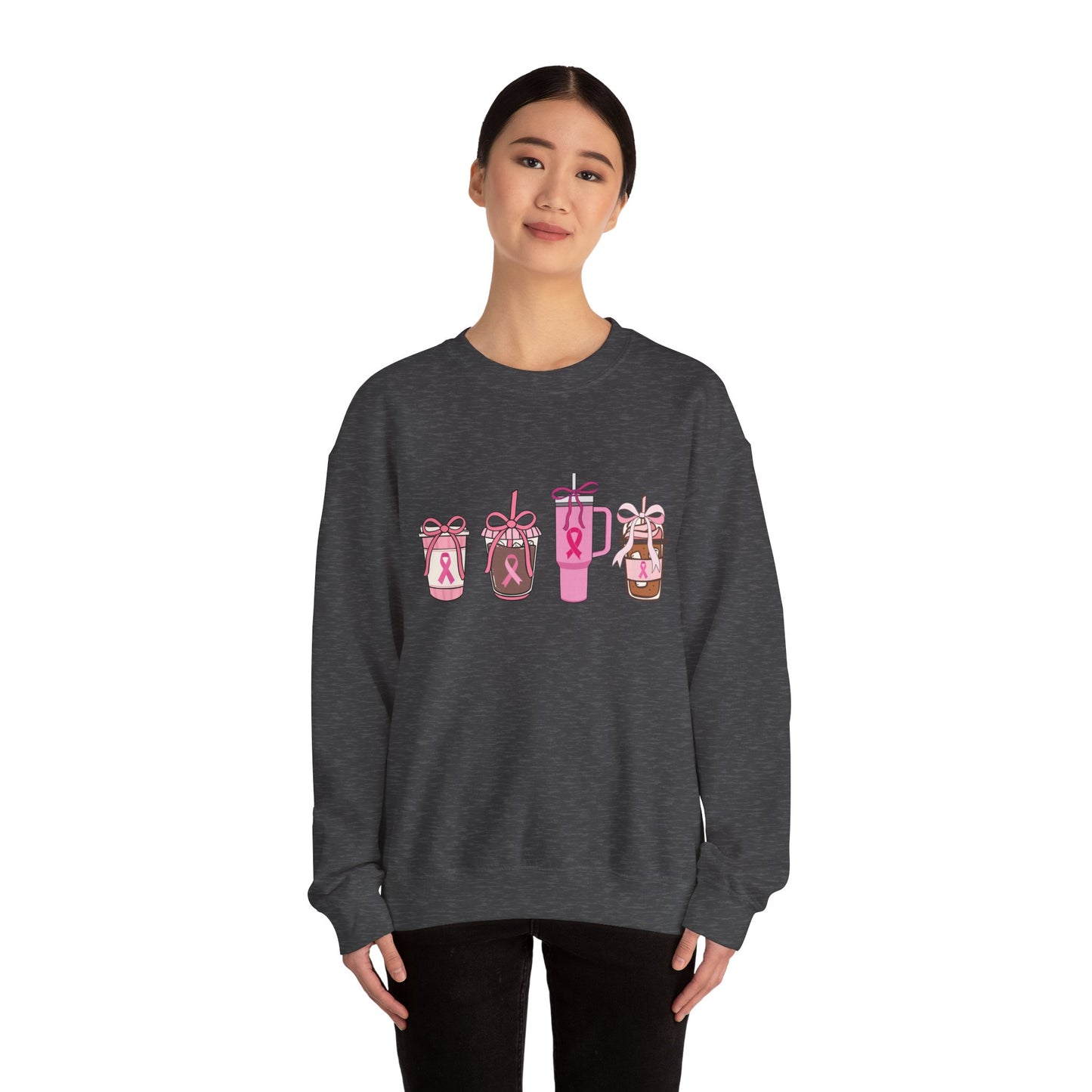 Breast Cancer Awareness Coffee Cup Crewneck Sweatshirt