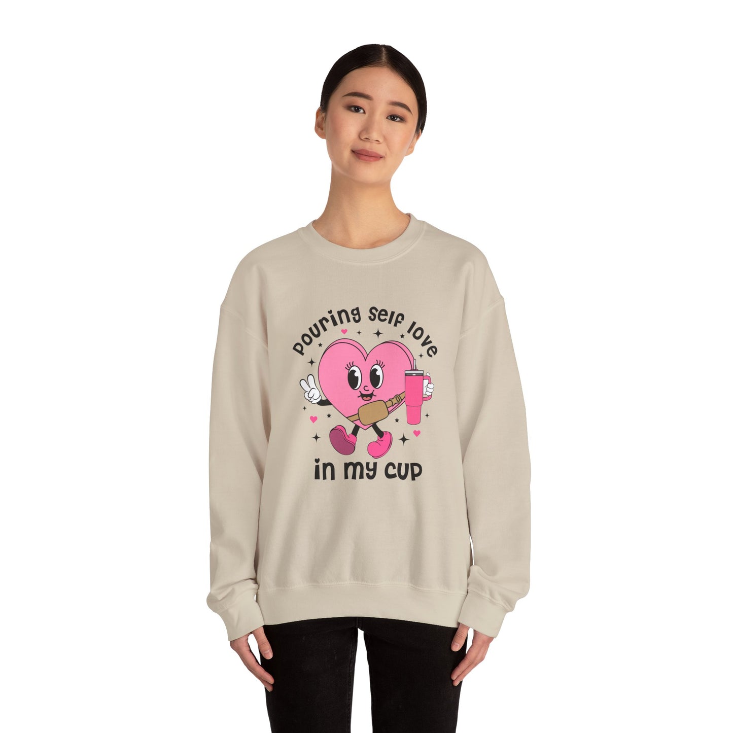 Pouring self love in my cup Unisex Crewneck Sweatshirt