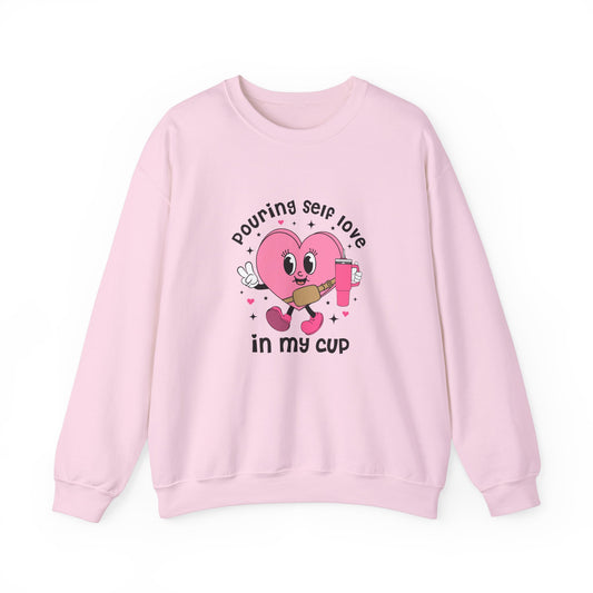 Pouring self love in my cup Unisex Crewneck Sweatshirt