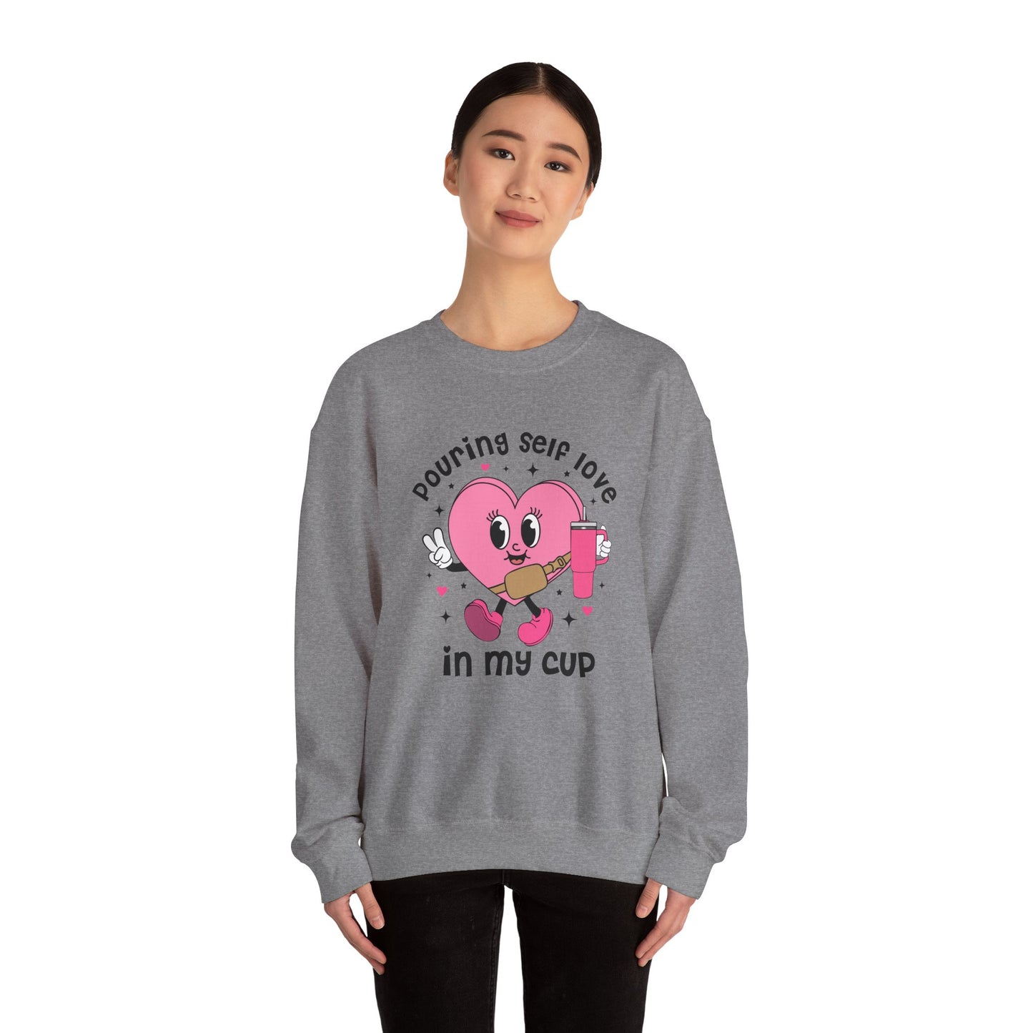 Pouring self love in my cup Unisex Crewneck Sweatshirt