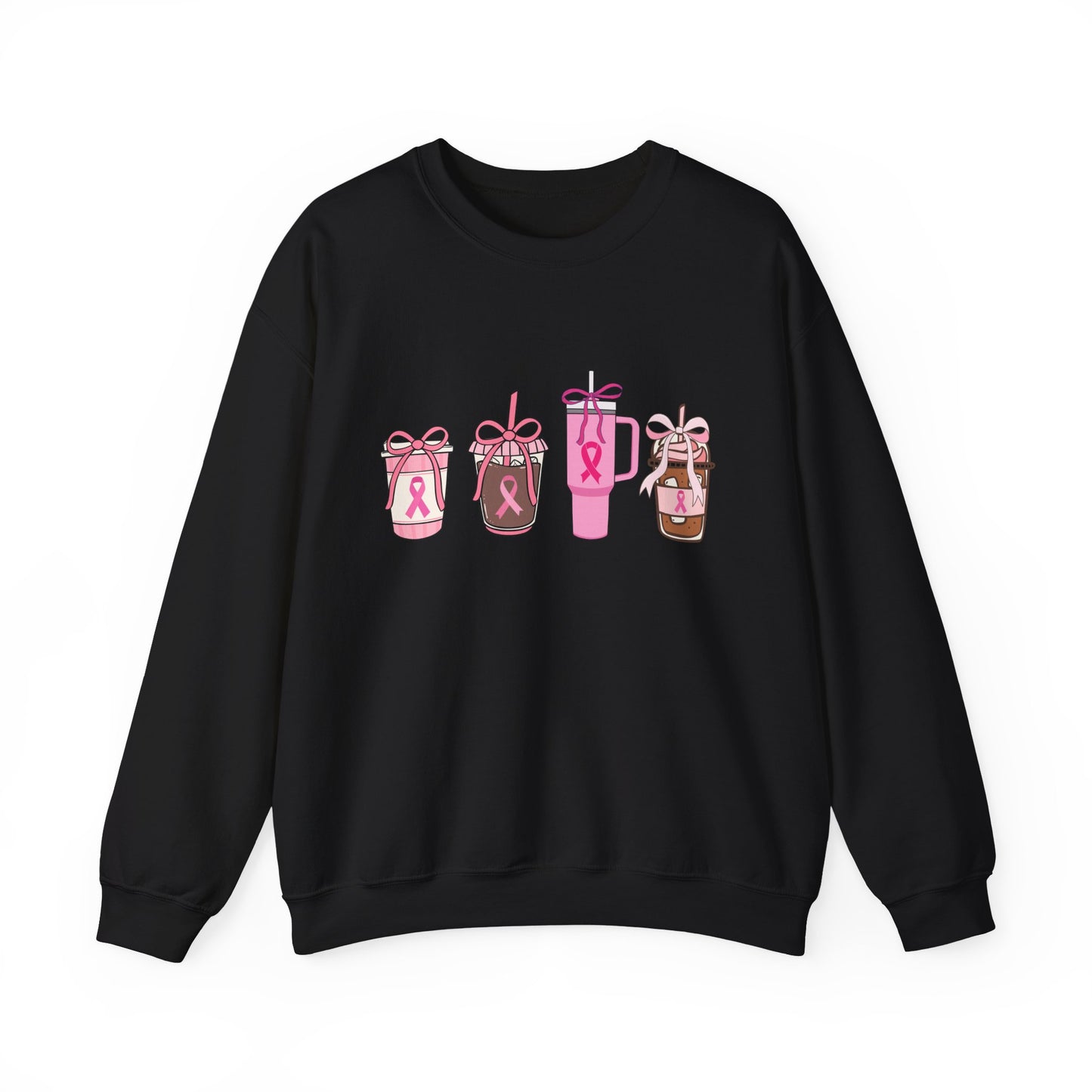 Breast Cancer Awareness Coffee Cup Crewneck Sweatshirt