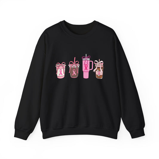 Breast Cancer Awareness Coffee Cup Crewneck Sweatshirt