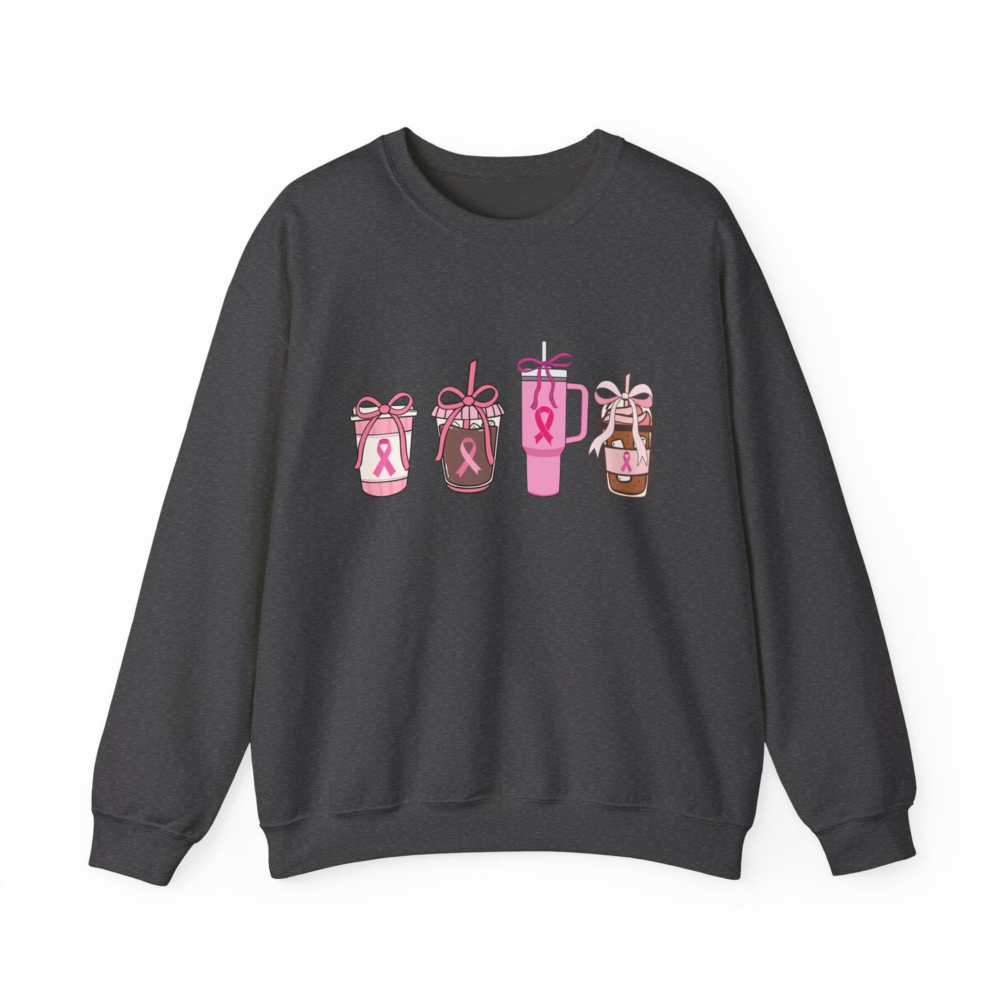 Breast Cancer Awareness Coffee Cup Crewneck Sweatshirt