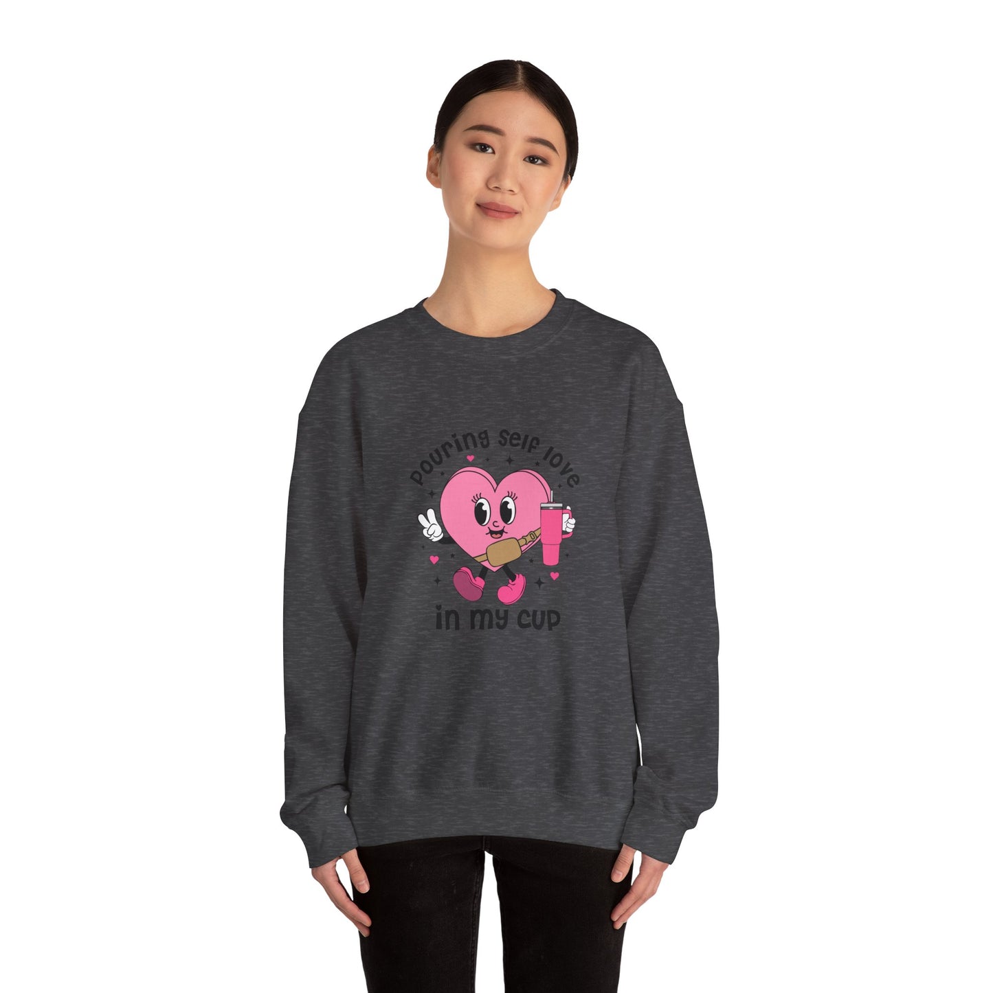 Pouring self love in my cup Unisex Crewneck Sweatshirt