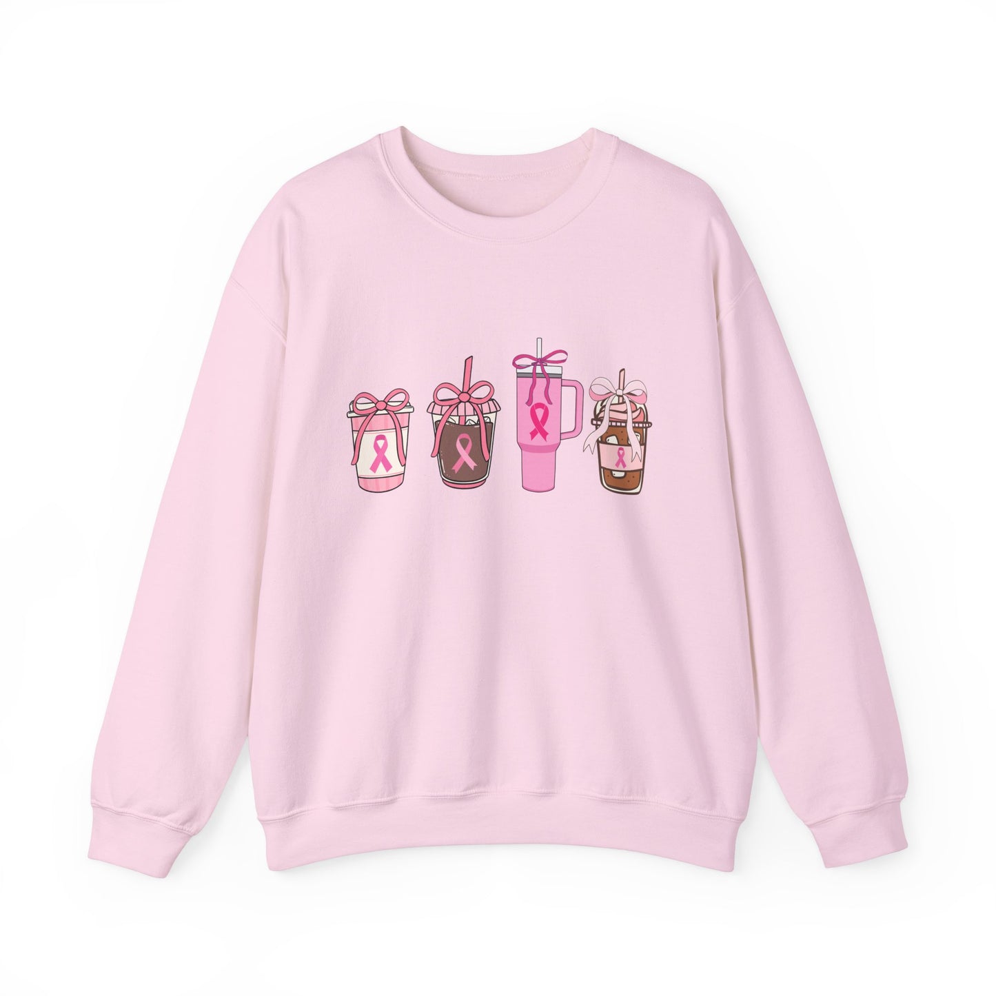 Breast Cancer Awareness Coffee Cup Crewneck Sweatshirt