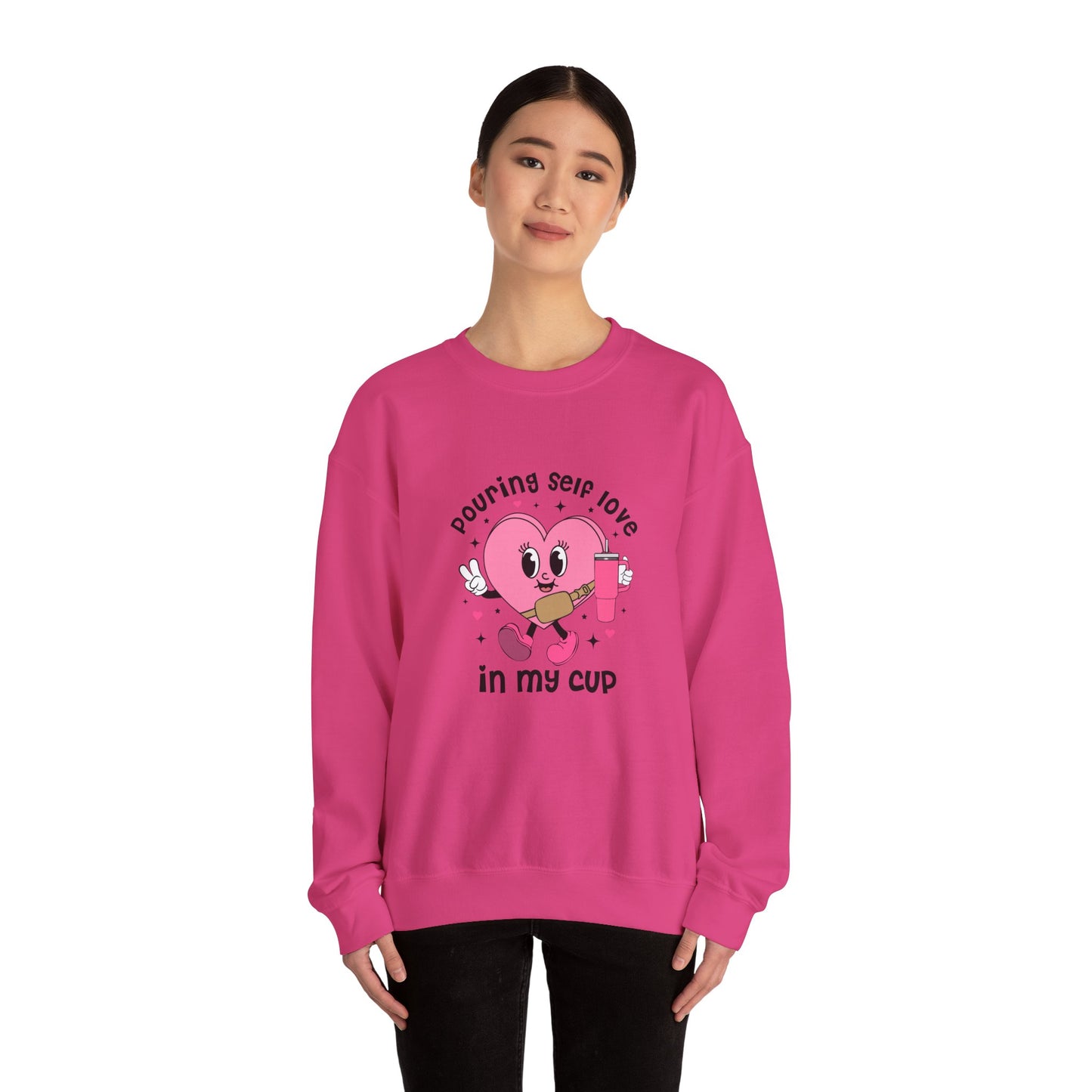 Pouring self love in my cup Unisex Crewneck Sweatshirt