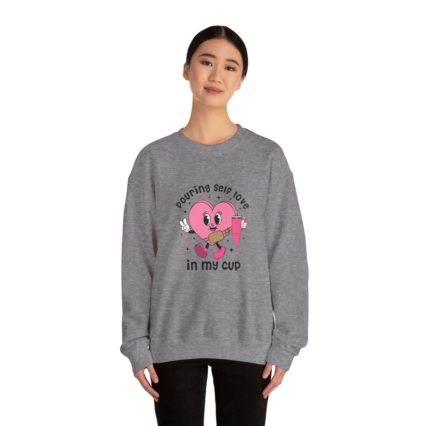 Pouring self love in my cup Unisex Crewneck Sweatshirt