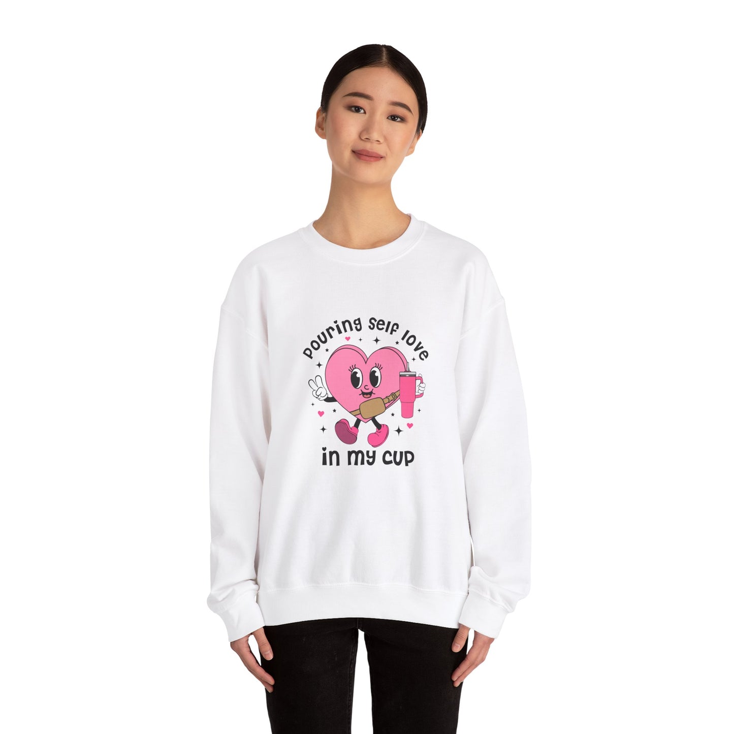 Pouring self love in my cup Unisex Crewneck Sweatshirt