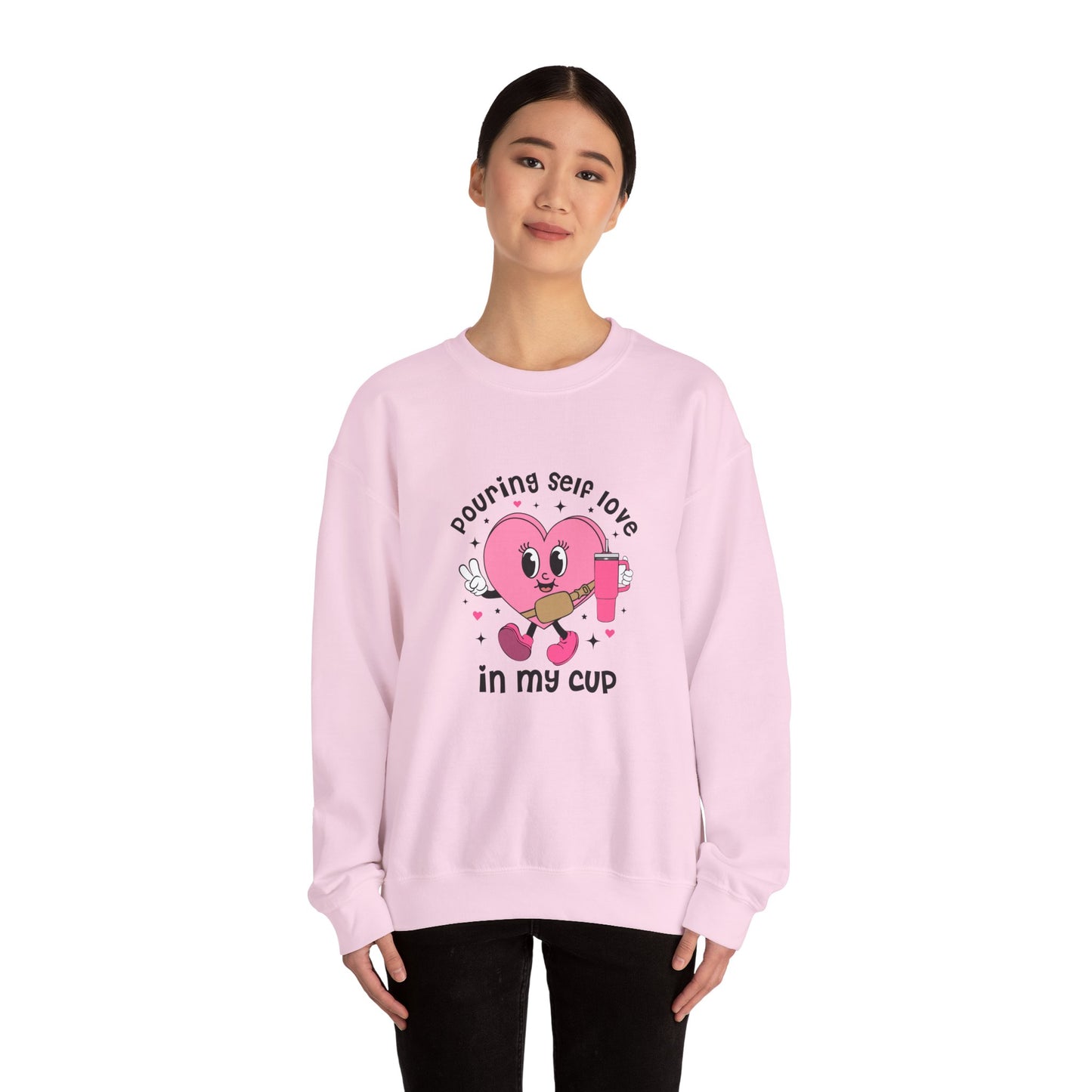 Pouring self love in my cup Unisex Crewneck Sweatshirt