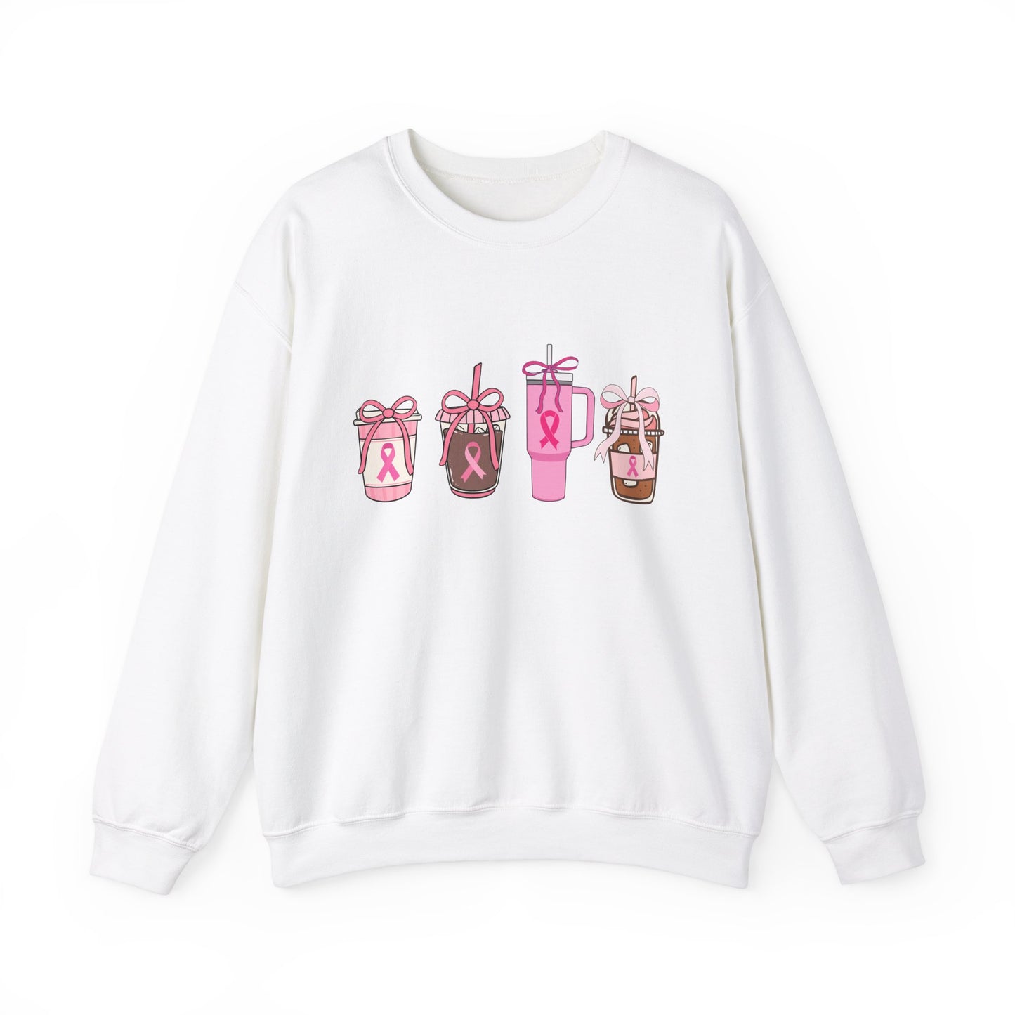 Breast Cancer Awareness Coffee Cup Crewneck Sweatshirt