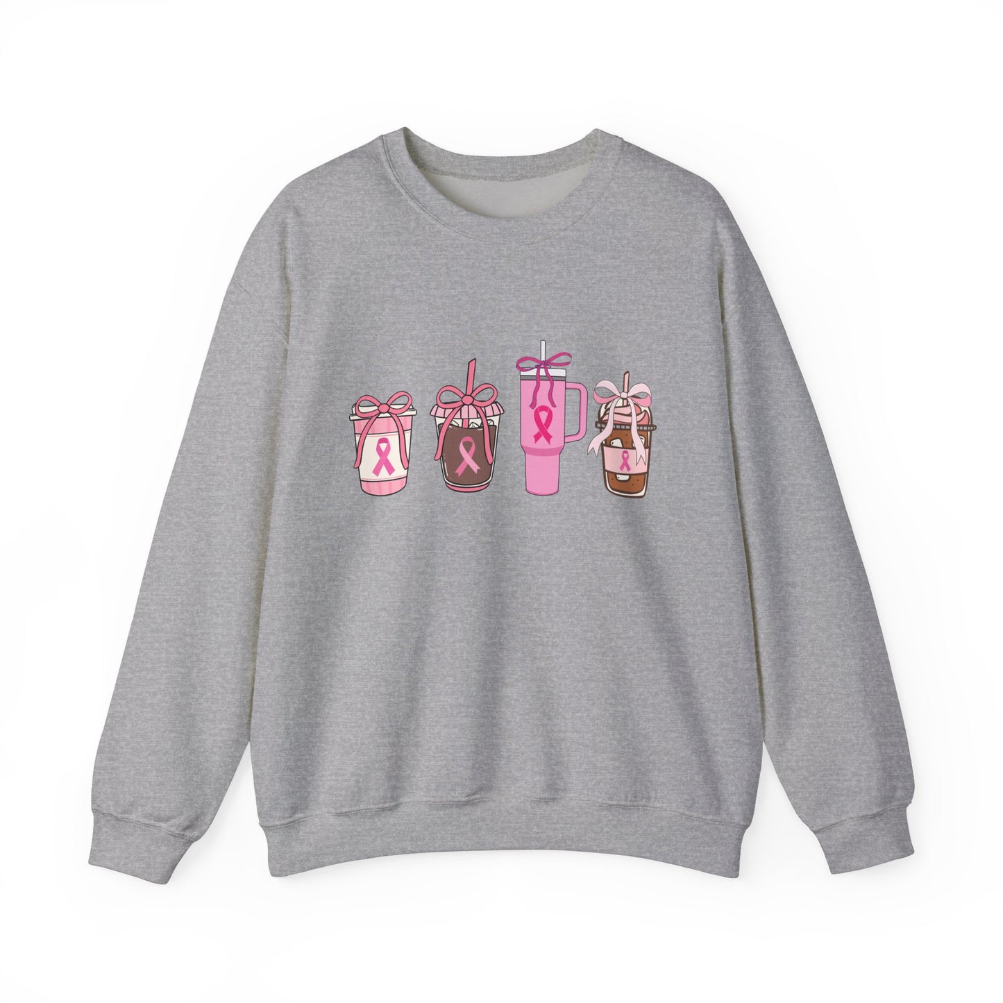 Breast Cancer Awareness Coffee Cup Crewneck Sweatshirt