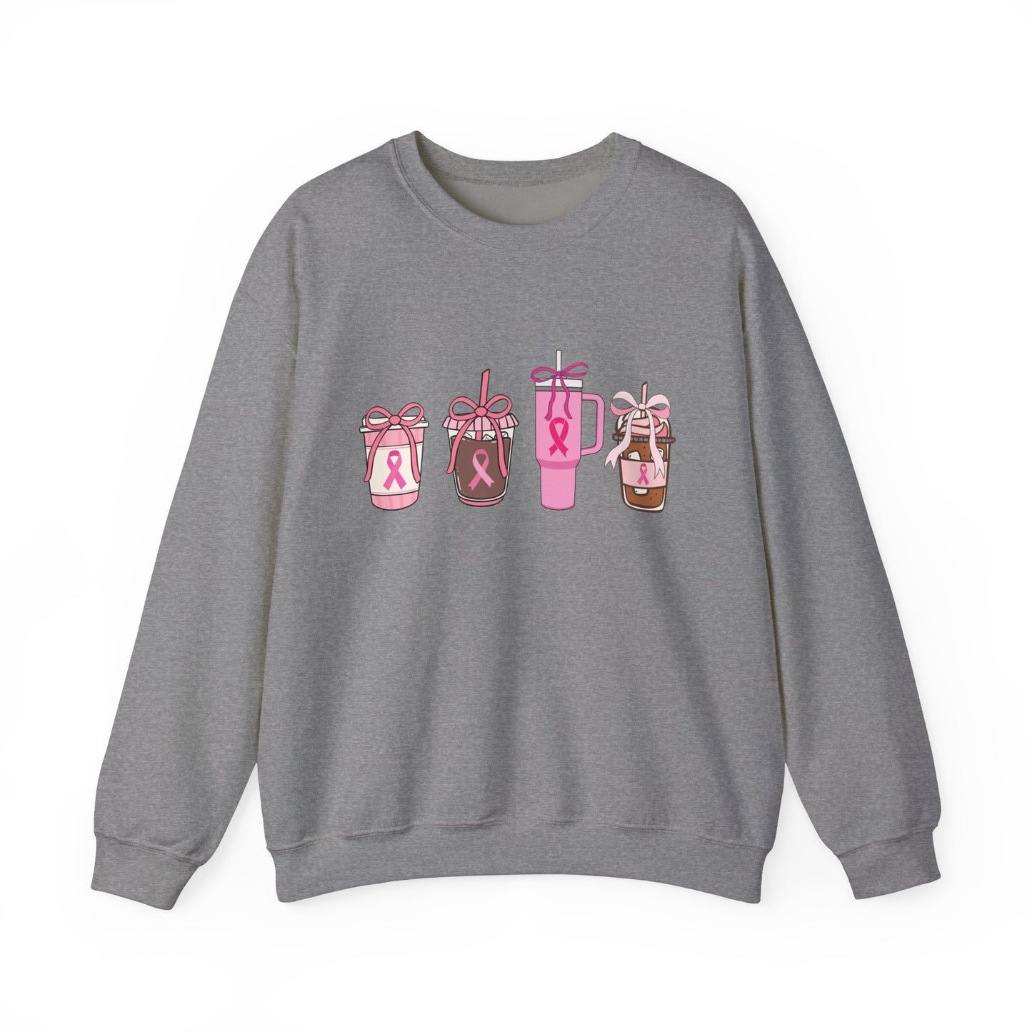 Breast Cancer Awareness Coffee Cup Crewneck Sweatshirt