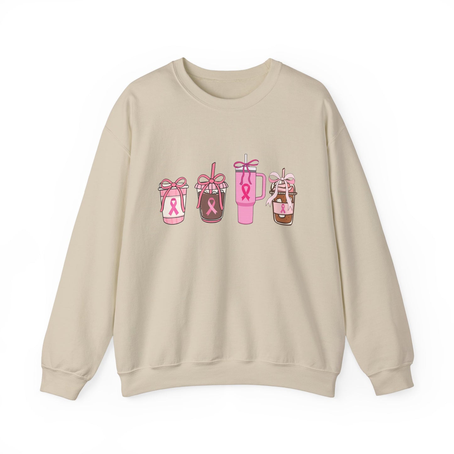 Breast Cancer Awareness Coffee Cup Crewneck Sweatshirt