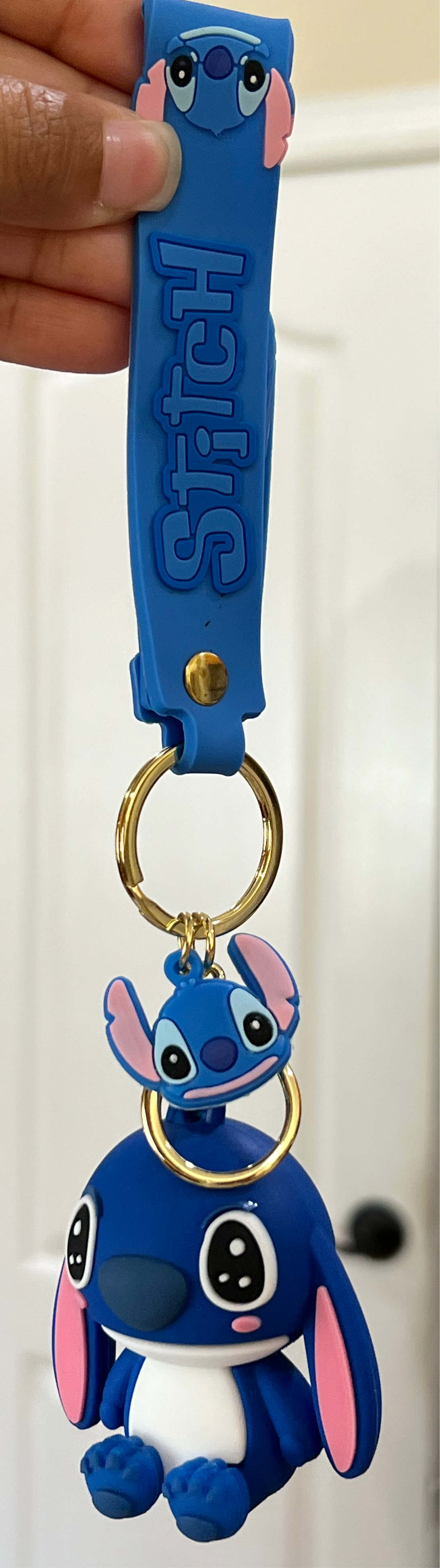 Blue or Pink Monster Keychain