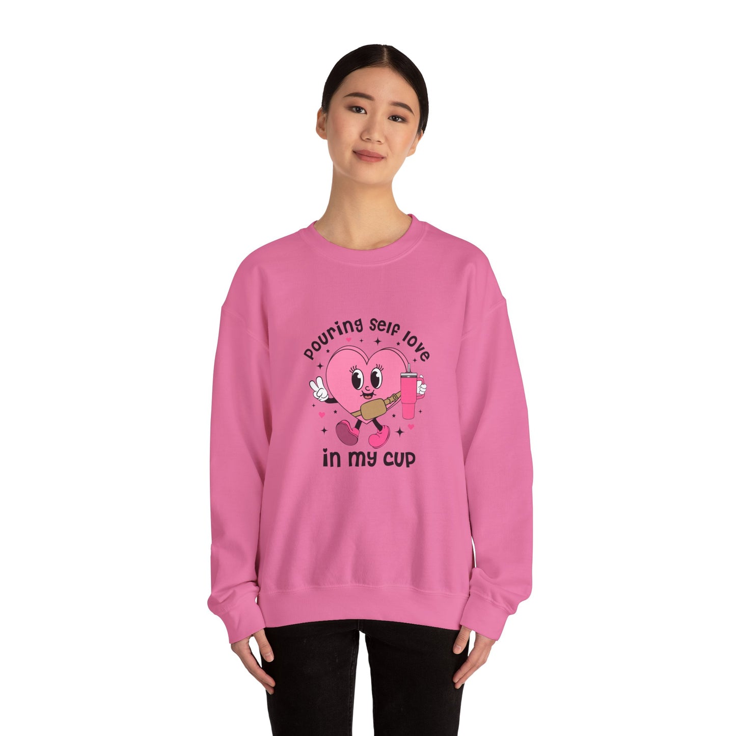 Pouring self love in my cup Unisex Crewneck Sweatshirt