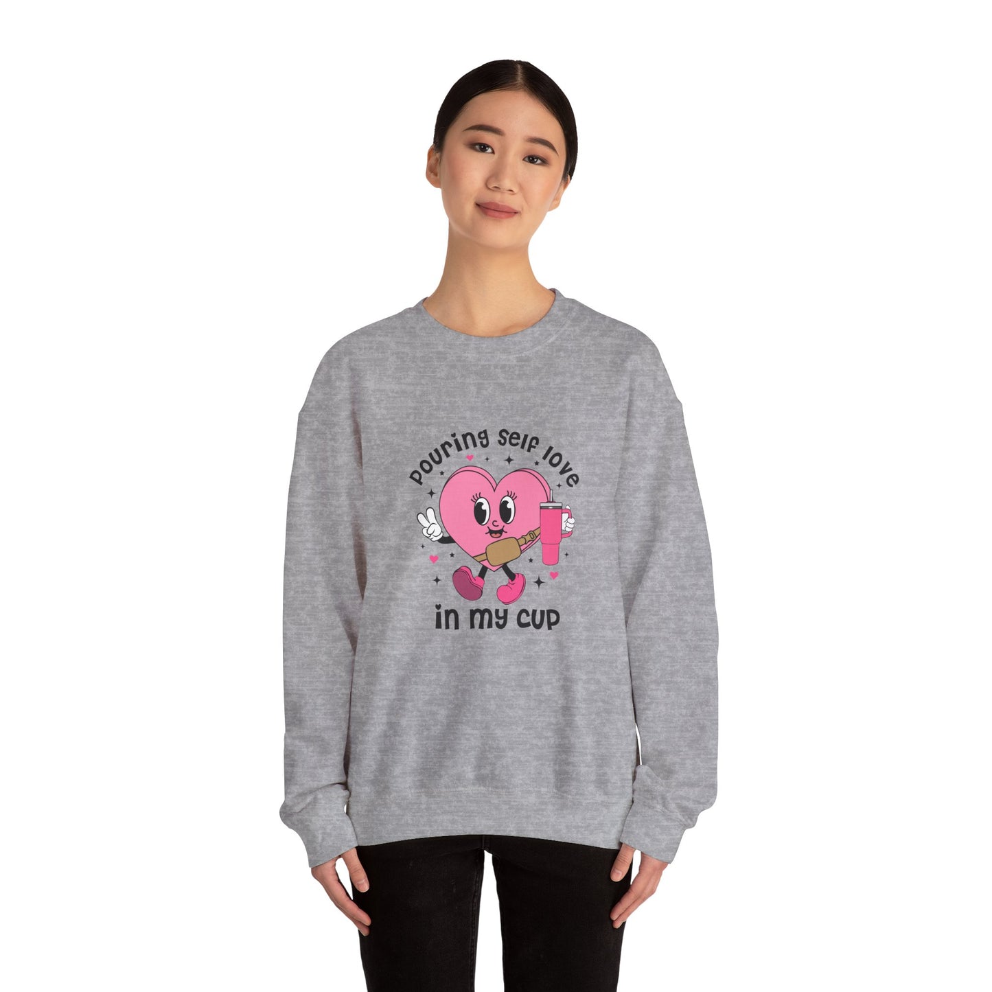 Pouring self love in my cup Unisex Crewneck Sweatshirt