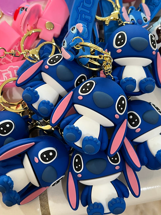 Blue or Pink Monster Keychain