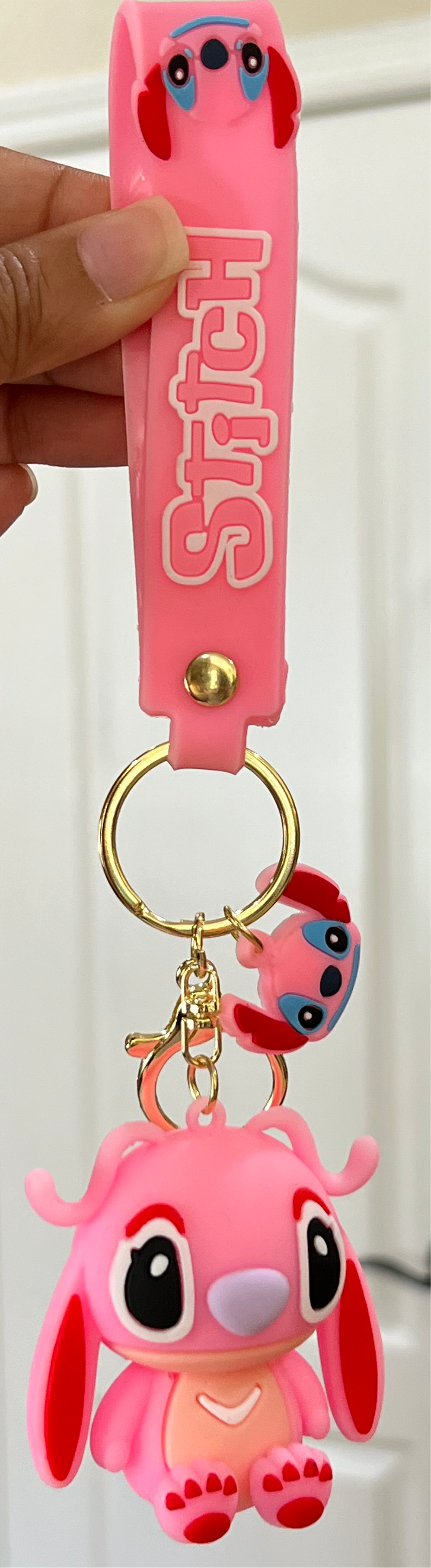 Blue or Pink Monster Keychain